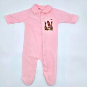 Vintage 70s Holly Hobbie Baby Sleeper Footed Pajamas Size Large 14-19lbs